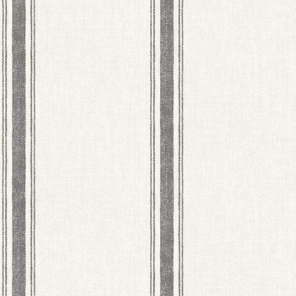 Manhattan Comfort Gresham Linette Black Fabric Stripe 33 ft L X 205 in W Wallpaper BR4072-70066 - main